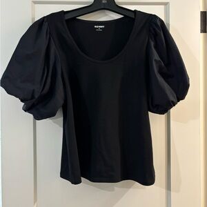 Old Navy Black Puff Sleeve Blouse